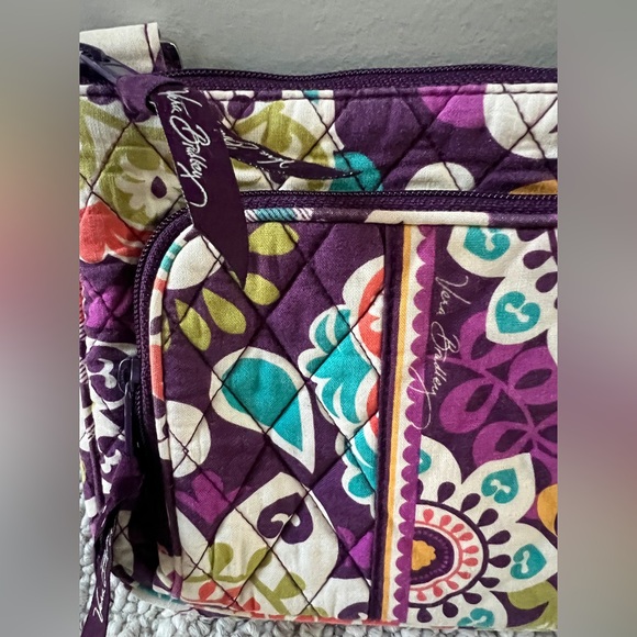 Vera Bradley “Plum Crazy” Women's Shoulder Bag Crossbody, Purple Magenta Floral - Picture 3 of 9